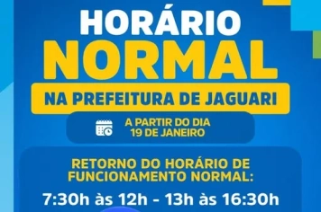 RETORNO DO HORÁRIO NORMAL DE ATENDIMENTO
