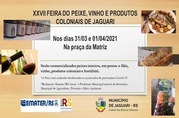 JAGUARI TERÁ MAIS UMA FEIRA DO PEIXE NOS DIAS 31/03 E 01/04