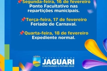 PONTO FACULTATIVO — CARNAVAL 2026