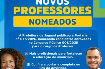 PREFEITURA DE JAGUARI NOMEIA 37 NOVOS PROFESSORES APROVADOS EM CONCURSO PÚBLICO