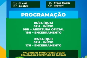 ???????? AMANHÃ É DIA DE FEIRA EM JAGUARI ????????