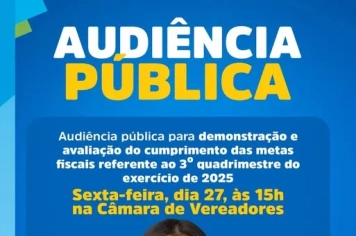 AUDIÊNCIA PÚBLICA – METAS FISCAIS 3º QUADRIMESTRE DE 2025