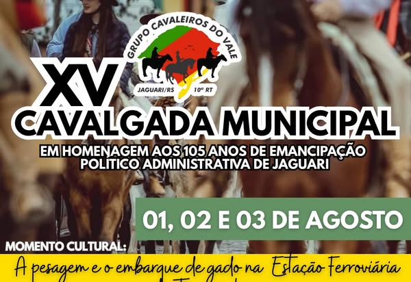 VEM AÍ A XV CAVALGADA MUNICIPAL DE JAGUARI