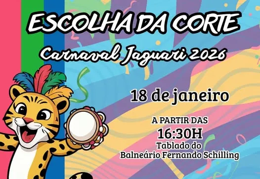 AGORA É A HORA DE ESCOLHER A CORTE DO CARNAVAL DE JAGUARI 2026