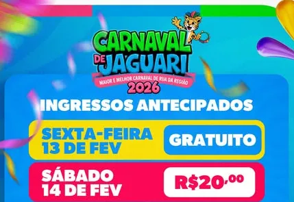 CARNAVAL DE JAGUARI 2026: A FOLIA JÁ COMEÇOU