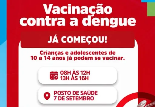 VACINAÇÃO CONTRA A DENGUE JÁ COMEÇOU